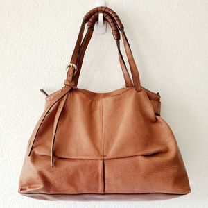 Luana Brown Genuine Pebbled Leather Handbag